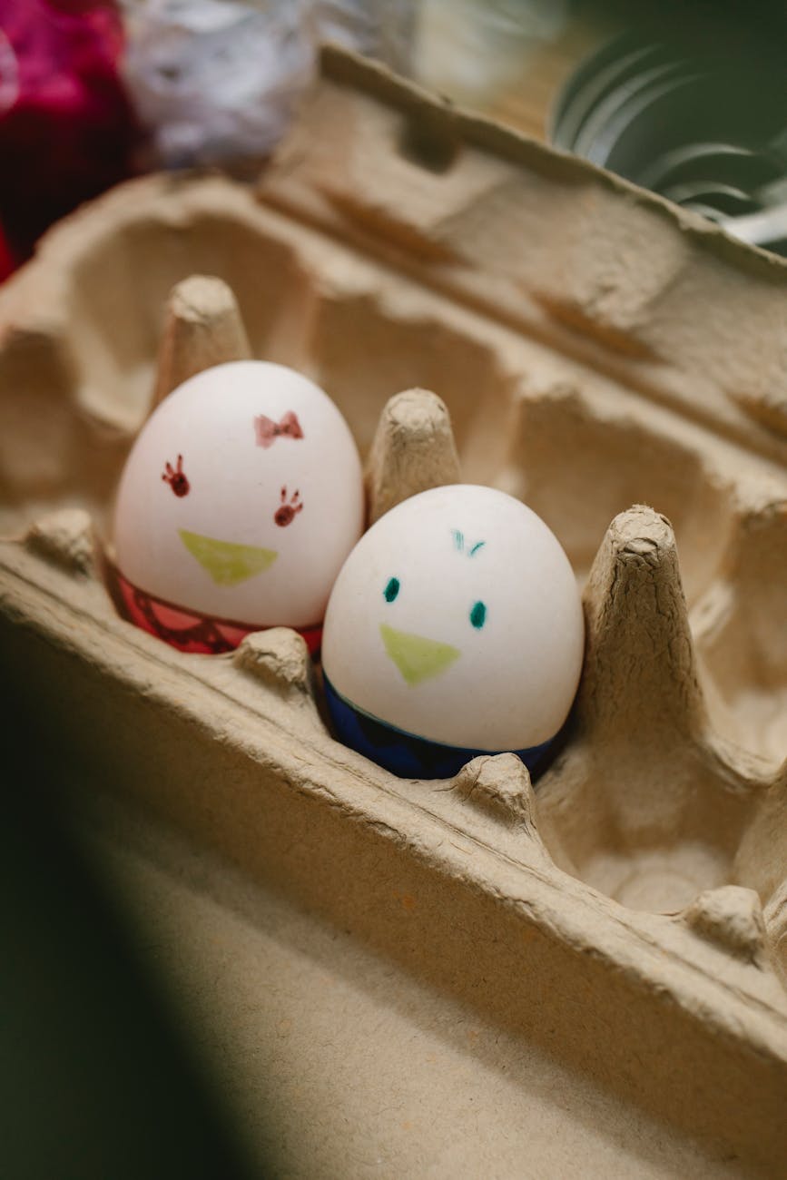 easter eggs with funny faces